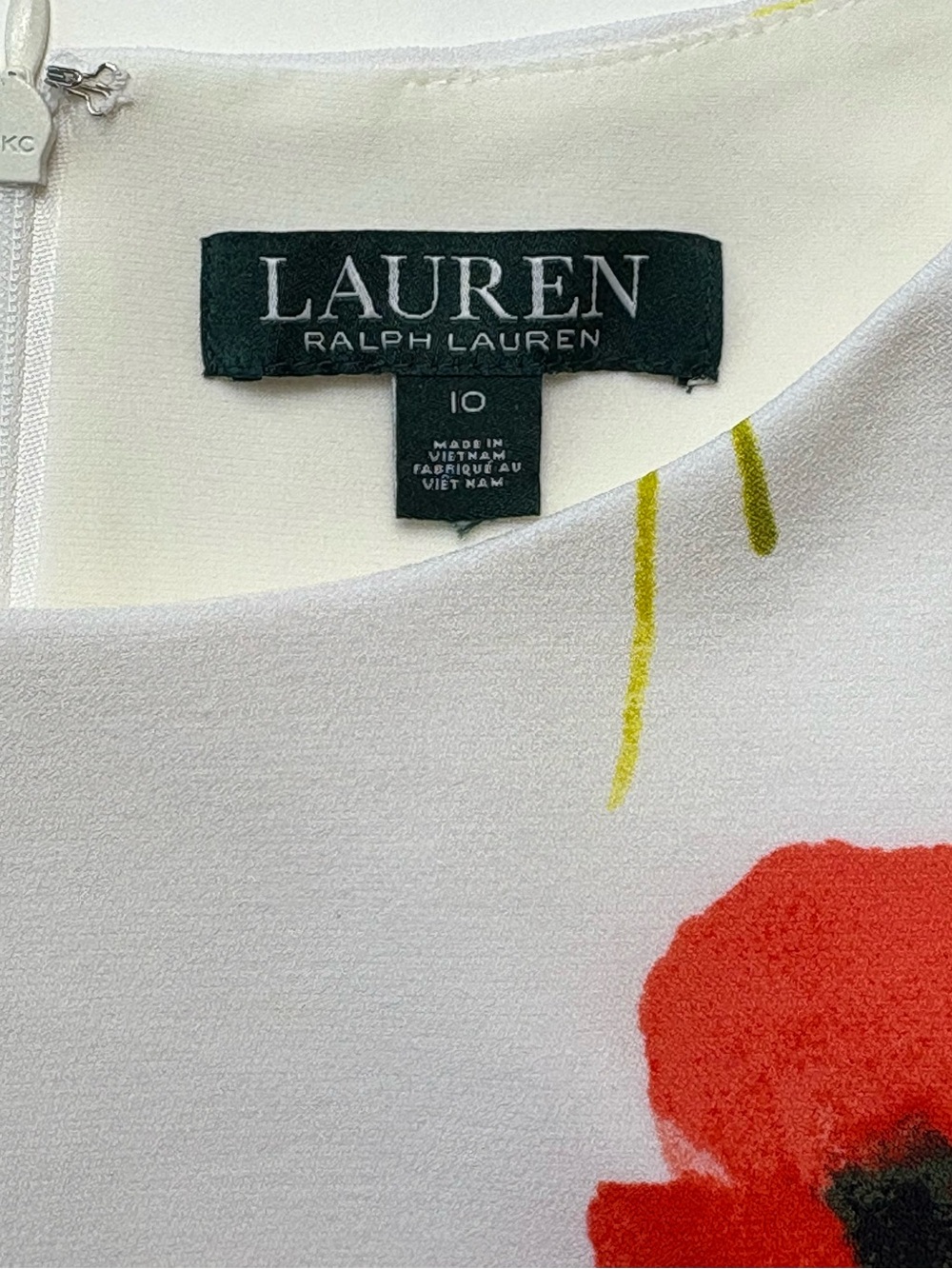 Lauren Ralph Lauren Watercolor Floral Crepe Sheath Dress Lined Size 10 - Picture 7 of 8